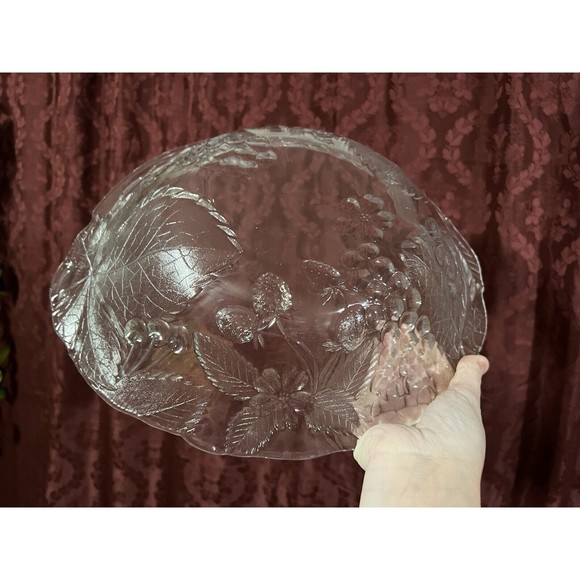 Studio Nova by Mikasa "CRYSTAL BERRIES" Large Oval Fruit Serving BOWL 14” - Picture 3 of 10